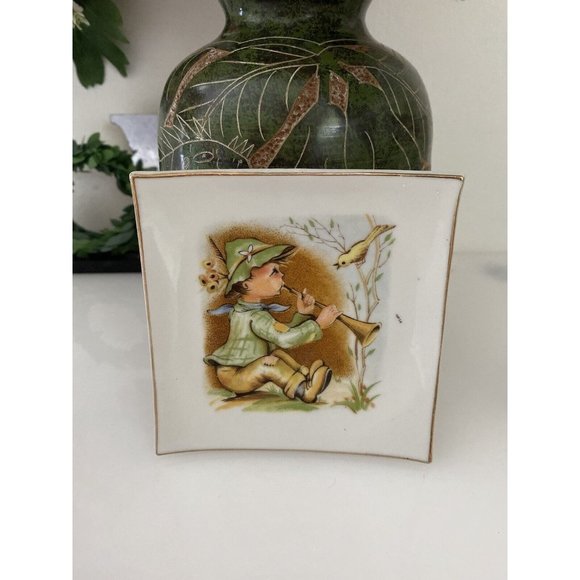 Vintage Hand Painted Small Porcelain Wall Hanging Plate or Christmas Ornament 3" - Picture 13 of 16